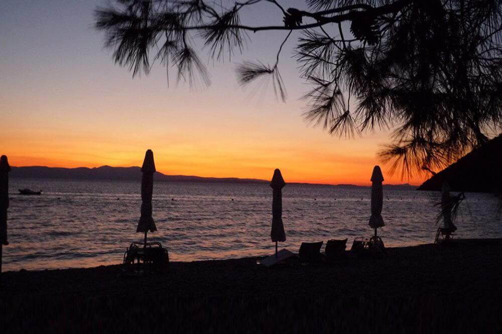 Camping with rooms by the beach. Family vacation in campsite